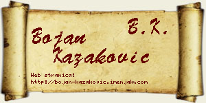 Bojan Kazaković vizit kartica